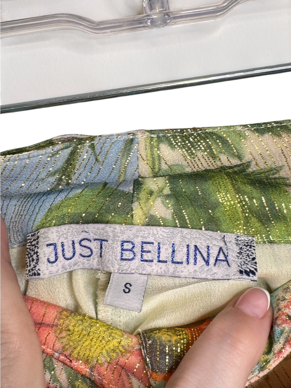 Just Bellina Wide Leg Ava Bolero Multicolored Floral Metallic Pants Small Beach - Picture 4 of 15